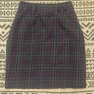 Paul Harris Design dark green and purple plaid with a touch of blue in t